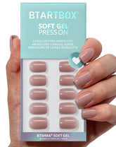 BTArtbox taro nude squoval short nails provide a natural daily look.