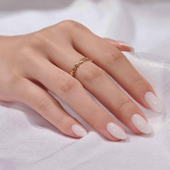 BTArtbox white press-on nails in almond soft gel offering a salon-like finish at home