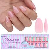 BTArtbox XCOATTIPS matte short almond pink nails for quick DIY nail art