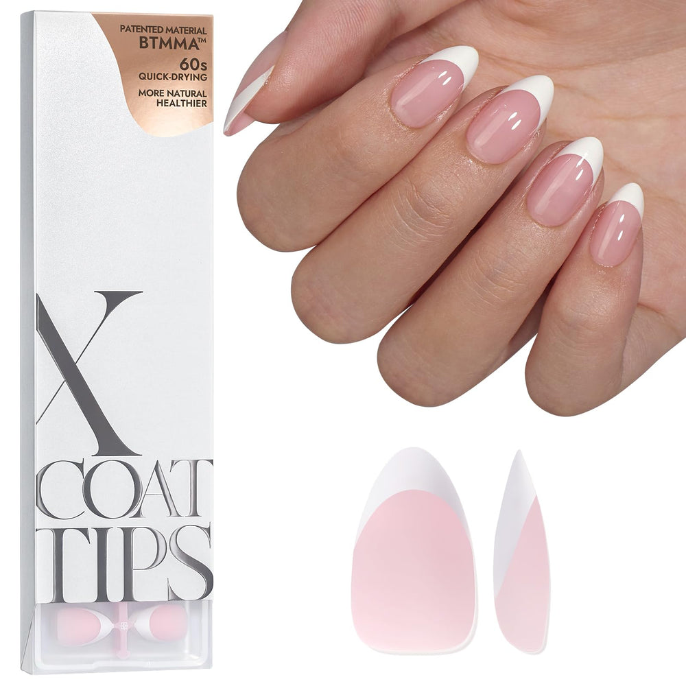 BTArtboxnails French gel nail tips in pink short almond shape for easy extensions.