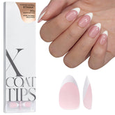 BTArtboxnails French gel nail tips in pink short almond shape for easy extensions.