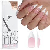 BTArtboxnails French tip long stiletto nails in pink, ideal for at-home salon-like mani
