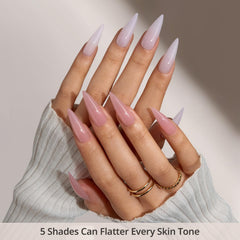 BTArtboxnails XCOATTIPS 5-shades nude palette fits every skin tone for many looks.