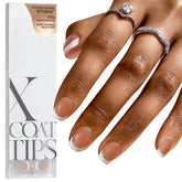 BTArtboxnails XCOATTIPS brown extra short square french tip nails for quick at-home manicure