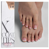 BTArtboxnails XCOATTIPS toe nail tips with pink base for quick, natural-looking extensions