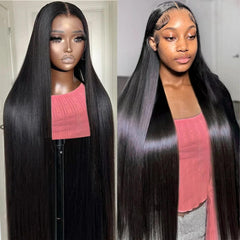 Btomar 30-inch HD lace front wig front view with natural hairline and baby hairs