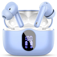 Btootos wireless earbuds with pale blue case for daily listening and portability.