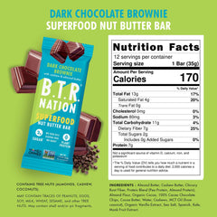 Close-up of dense fudgy texture of B.T.R. Nation bar.