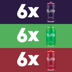 Bubly cherry 12oz can on ice showing bright cherry notes and refreshing chill