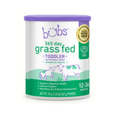 Bubs 365 grass-fed toddler drink bottle on kitchen counter for easy serving.