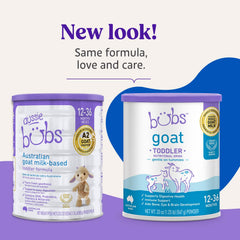 Bubs Goat Toddler Nutritional Drink pour demonstrates quick, balanced servings