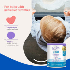 Bubs Goat Milk-Based Powder Canister highlights naturally occurring A2 protein