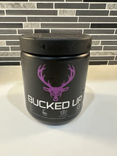 Bucked Up Pre Workout grape tub with vibrant label and flavor emphasis.