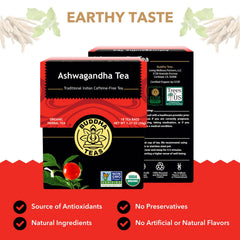 Buddha Teas Ashwagandha tea steeping cup with warm aroma