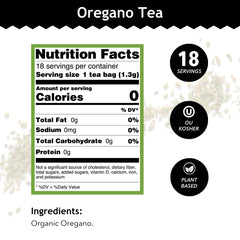 Buddha Teas Organic Oregano Tea cup ready to enjoy a caffeine-free moment.