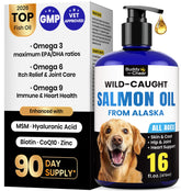 BuddyCheer Wild Alaskan Salmon Oil bottle promotes a healthy coat for pets