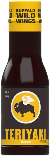 Buffalo Wild Wings Teriyaki Sauce 12oz bottle, ideal for grilling and dipping.