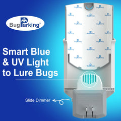 Bug Parking blue UV light attracts gnats and fruit flies indoors.