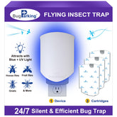 Bug Parking plug-in trap front view for silent indoor pest control.