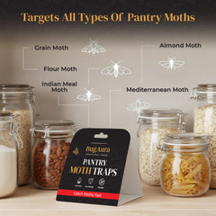 BugAura pantry moth traps adhesive surface detail emphasizing long-lasting 3-month protection.