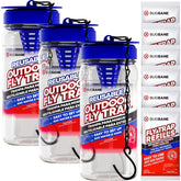 BugBane 3 Fly Traps on patio reduce outdoor flies around the yard