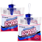 BugBane outdoor fly trap hanging on patio for discreet control