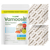 BugMD Vamoose peppermint pouch in a closet deters rodents with a fresh scent