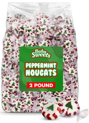 Buha Sweets bulk Christmas peppermint nougat pack, 110 pieces, ideal for party bowls.