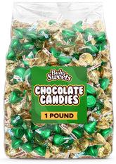 Buha Sweets green foil milk chocolate pieces for a festive St. Patrick’s Day display