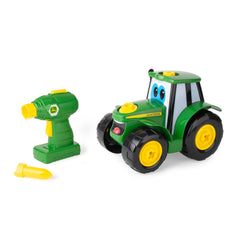 BUILD-A-BUDDY John Deere tractor toy assembled for open-ended play and creativity.