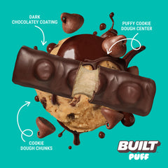 Built Bar Puff Cookie Dough nutrition panel shows 15g protein.