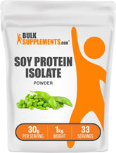 BulkSupplements Soy Protein Isolate bottle pour for convenient vegan protein after workouts.