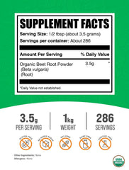 BulkSupplements Beet Root Powder pour showing easy mixing into beverages