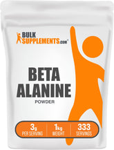BulkSupplements Beta Alanine powder bottle showing unflavored formula for clean pre-workout support
