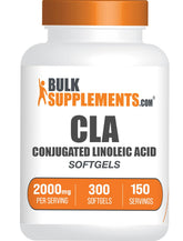 BulkSupplements CLA softgels bottle with safflower-based formula for daily energy support