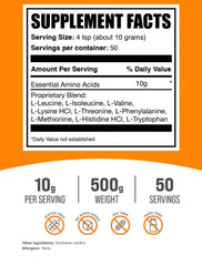 BulkSupplements EAA powder scoop shown for precise 10 g servings in your routine