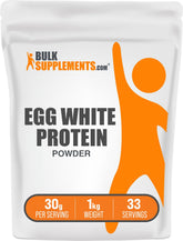 BulkSupplements Egg White Protein Powder bottle offers lactose-free protein for active lifestyles.