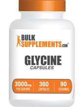 BulkSupplements Glycine Capsules bottle close-up for daily wellness support