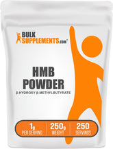 BulkSupplements HMB powder tub with clean label and serving size details.