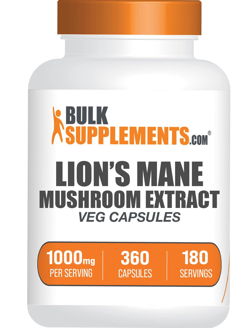 BulkSupplements Lion's Mane capsules bottle for easy daily focus support