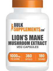 BulkSupplements Lion's Mane capsules bottle for easy daily focus support