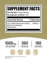 BulkSupplements Lion's Mane capsules in hand, ideal for busy routines