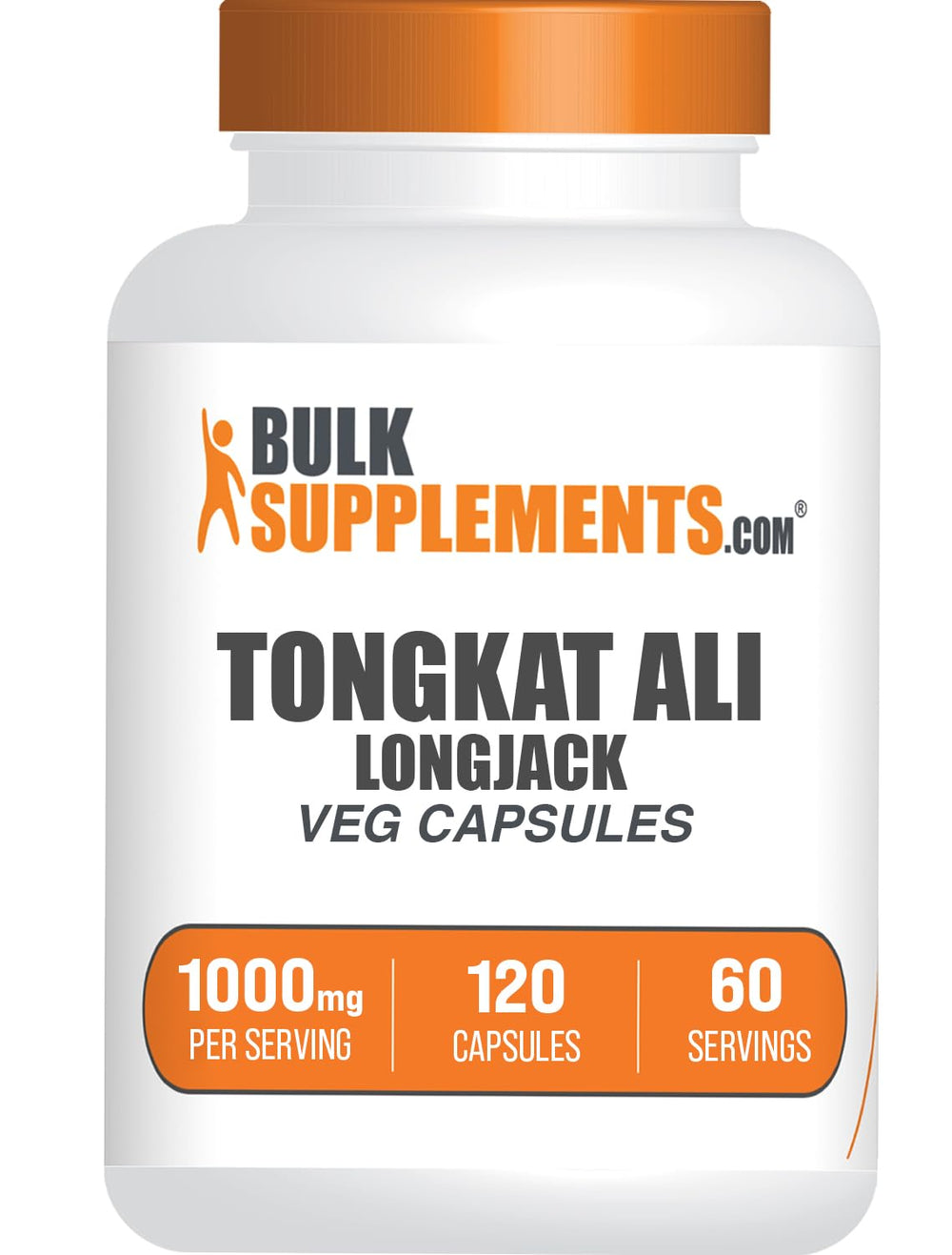 BulkSupplements Longjack Extract capsules bottle closeup for daily use.