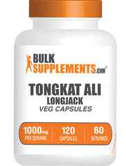 BulkSupplements Longjack Extract capsules bottle closeup for daily use.