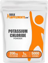 BulkSupplements Potassium Chloride powder jar: a versatile salt substitute for flavorful, lower-sodium meals.