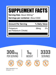 Scoop with BulkSupplements potassium citrate powder for easy mixing