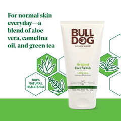 Green tea ingredient visible in Bulldog Original Face Wash.