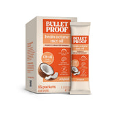 Bulletproof Brain Octane packets display 15 x 0.5oz arranged for travel energy on the go.