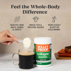 Bulletproof Collagen in soup; offers a subtle protein boost without altering taste.