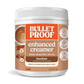 Bulletproof Hazelnut Creamer container with rich, keto-friendly flavor for coffee.